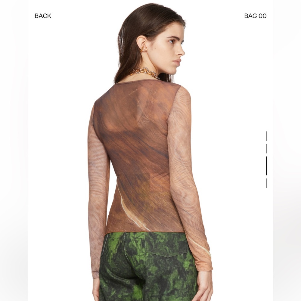 Serapis Brown Mesh Long Sleeve T-shirt